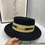 Celine Straw Wide Brim Hat Black 2022 0401142