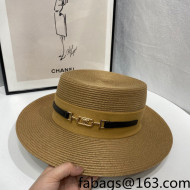 Celine Straw Wide Brim Hat Khaki 2022 0401139