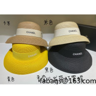 Chanel Straw Wide Brim Hat 2022 040166