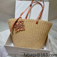 Loewe Straw and Leather Medium Basket Bag Natural/Brown 2022