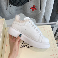 Alexander Mcqueen White Calfskin and Shearling Sneakers White 2021 112357