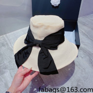 Chanel Bow Wide Brim Bucket Hat White 2022 033122