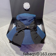 Chanel Bow Wide Brim Bucket Hat Blue 2022 033123