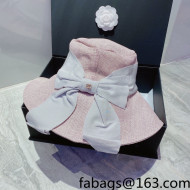 Chanel Bow Wide Brim Bucket Hat Pink 2022 033124