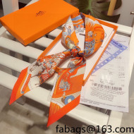 Hermes Silk Bandeau Scarf 8x120cm Orange 2022 040124