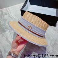 Dior Straw Wide Brim Hat Beige/Blue 2022 040151