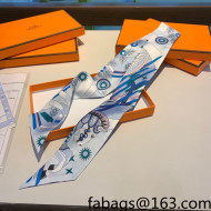 Hermes Silk Bandeau Scarf Blue 2022 040135