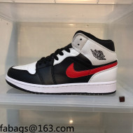 Nike Air Jordan AJ1 Mid-top Sneakers Black/White/Red 2021 112382