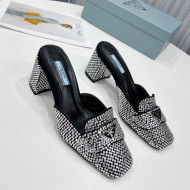 Prada Crystal Mules 7cm Silver 2022 54