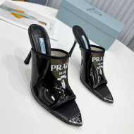 Prada TPU Rubber High Heel Mules 10cm Black 2022