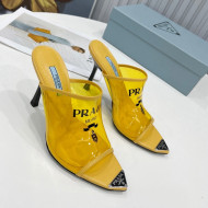 Prada TPU Rubber High Heel Mules 10cm Yellow 2022