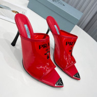 Prada TPU Rubber High Heel Mules 10cm Red 2022