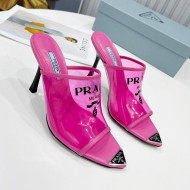 Prada TPU Rubber High Heel Mules 10cm Pink 2022