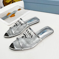 Prada TPU Flat Mules Silver 2022 032379