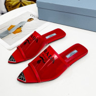 Prada TPU Flat Mules Red 2022 032380