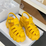 Prada Foam Rubber Flatform Sandals 5.5cm Yellow 2022 032627