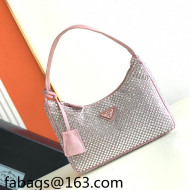  Prada Re-Edition 2000 Crystal Mini Hobo Bag 1NE515 Light Pink 2023 