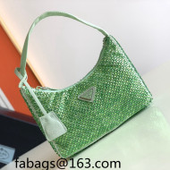  Prada Re-Edition 2000 Crystal Mini Hobo Bag 1NE515 Green 2023 