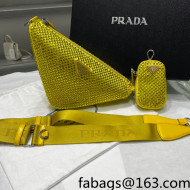 Prada Crystal Triangle Shoulder Bag 1BH190 Yellow 2022