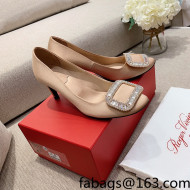 Roger Vivier Satin Crystal Buckle Pumps 6.5cm Beige 2022 12