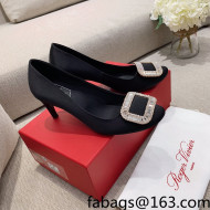 Roger Vivier Satin Crystal Buckle Pumps 6.5cm Black 2022 14