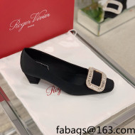 Roger Vivier Satin Crystal Buckle Pumps 4.5cm Black 2022 10