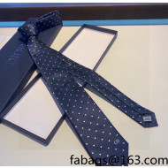 Dior CD Silk Tie Dark Blue 2022 031099