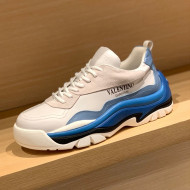 	 Valentino Gumboy Calfskin Sneakers White/Blue 2022 032648