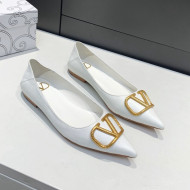 Valentino VLogo Ballet Flat White 2022 032654