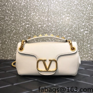 Valentino Stud Sign Nappa Leather Shoulder Bag Ivory White 2021