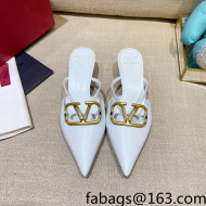 Valentino VLogo Lambskin Heel Mules White 2022 62