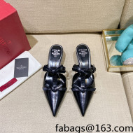 Valentino Lambskin Bow Mules Black 2022 81