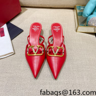 Valentino VLogo Lambskin Heel Mules Red 2022 60