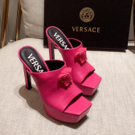 Versace Calfskin Platform Slide Sandals 14cm Pink 2022 031946