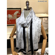 Chanel Silk Scarf 62x180cm White 2022 08