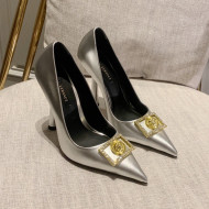 Versace Calfskin High Heel Pumps 11cm Silver 2022 032812