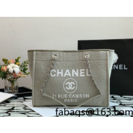 Chanel Deauville Mixed Fibers Medium Shopping Bag A67001 Gray 2022 01