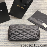 Saint Laurent Sade Puffer Envelope Clutch in Lambskin 655004 Black 2022