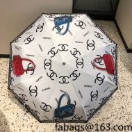 Chanel Camellia Umbrella White 2022 11