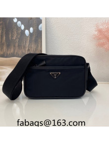 Prada Nylon and Saffiano Leather Bag with Strap 2VH048 Black 2023 