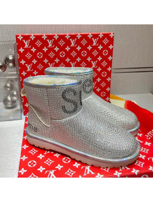 Louis Vuitton Supreme Crystal Wool Ankle Boots Silver 2021 1117106