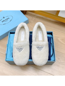 Prada Shearling Loafers White 2021 111865