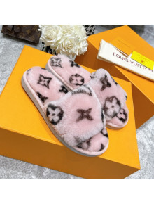 Louis Vuitton Monogram Wool Slide Sandals Pink 2021 111760