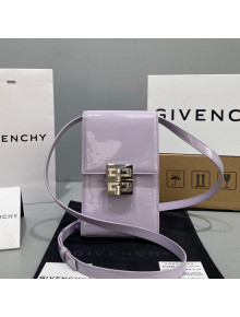 Givenchy Mini 4G Vertical Crossbody Bag in Lilac Purple Patent Leather 2021