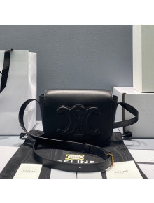 Celine Folco Cuir Triomphe Mini Bag in Smooth Calfskin Black 2021 198263