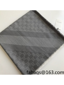 Gucci GG Scarf 140x140cm Light Grey 2021 15