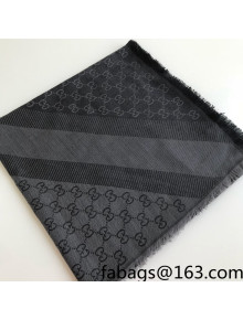 Gucci GG Scarf 140x140cm Dark Grey 2021 16