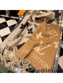 Louis Vuitton Monogram Cashmere Scarf 45x180cm Beige/Camel/Coffee Brown 2021 02