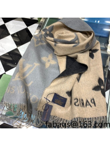 Louis Vuitton Monogram Cashmere Scarf 45x180cm Black/Grey/Beige 2021 01