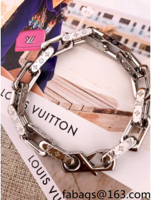 Louis Vuitton Monogram Chain Bracelet Silver 2021 67